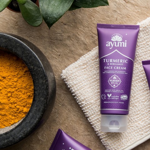 Drėkinantis veido kremas su ciberžole Turmeric & Shea Butter, Ayumi, 100 ml