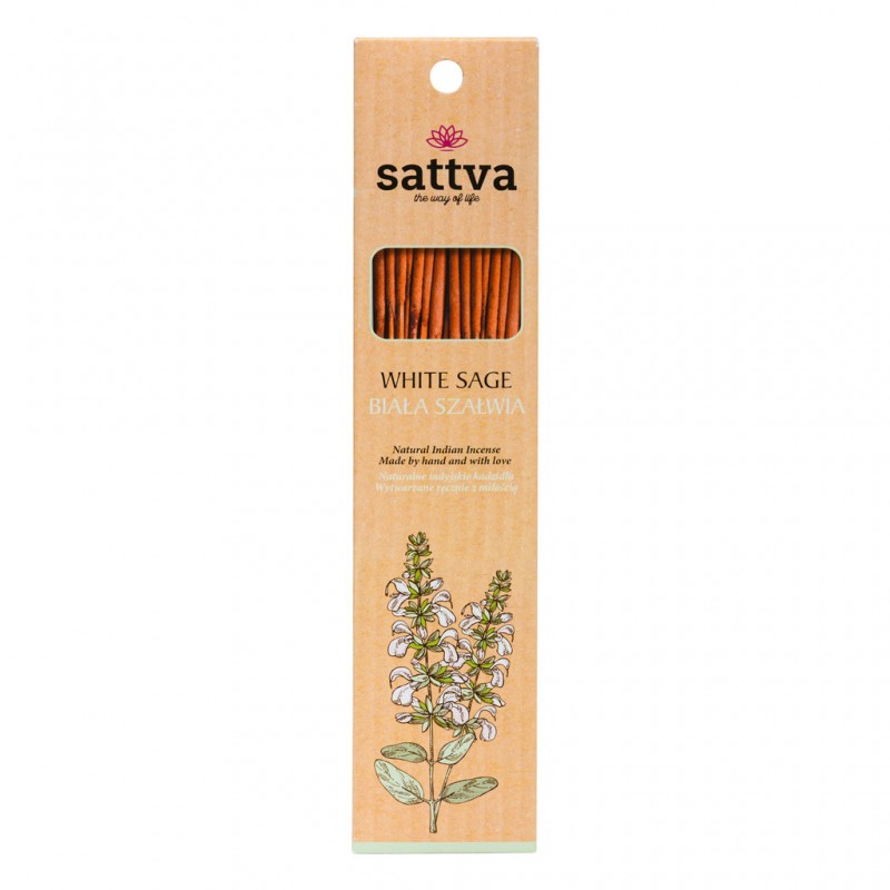 Smilkalų lazdelės White Sage, Sattva Ayurveda, 15 vnt.