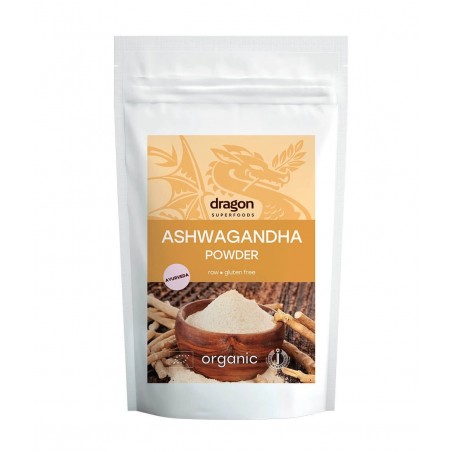 Miega vitānijas sakņu pulveris Ashwagandha, organisks, Dragon Superfoods, 200 g