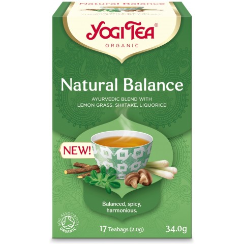 Zāļu līdzsvarojoša tēja Natural Balance, Yogi Tea, organiska, 17 maisiņi
