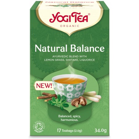Пряный балансирующий чай Natural Balance, Yogi Tea, органический, 17 пакетиков