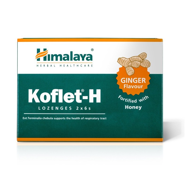 Ginger lozenges for throat with honey Koflet-H, Himalayas, 12pcs.