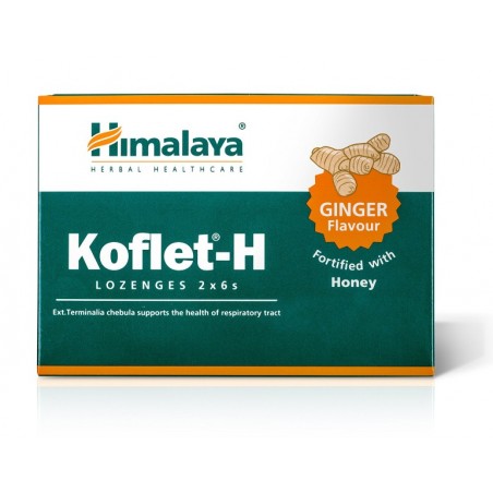 Ingvera garšas pastilas ar medu kakla veselībai Koflet-H, Himalaya, 12 gab.