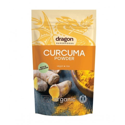 Kurkuma pulveris, organiska, Dragon Superfoods, 150g