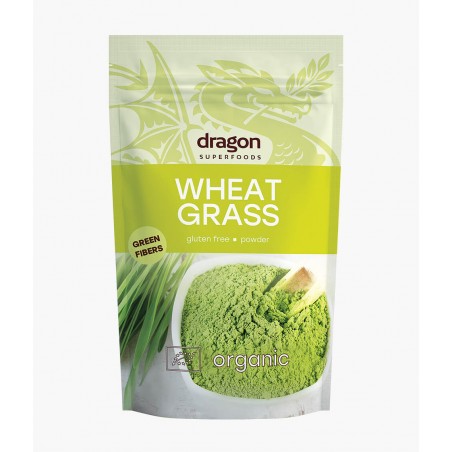 Kviešu zāles pulveris Wheat Grass, organiska, Dragon Superfoods, 150 g