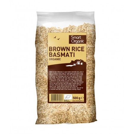 Brūnie rīsi Basmati, organiski, Smart Organic, 500 g