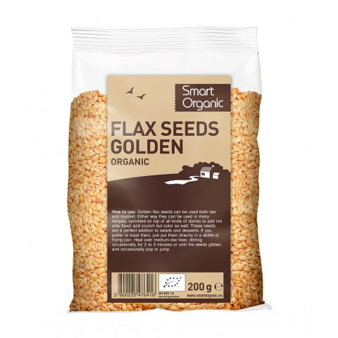 Linų sėmenys Golden, ekologiškos, Smart Organic, 250g