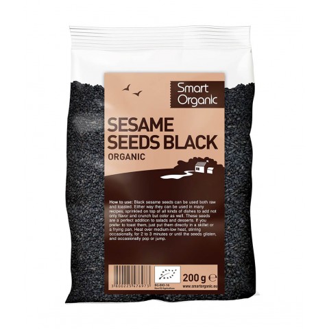 Melnās sezama sēklas, organiskas, Smart Organic, 200 g