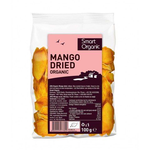 Полоски сушеного манго, органические, Smart Organic, 100 г
