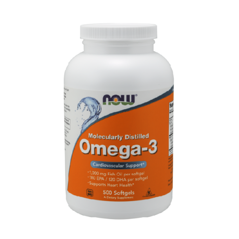 Uztura bagātinātājs Omega-3 zivju eļļa 1000 mg, NOW, 500 kapsulas