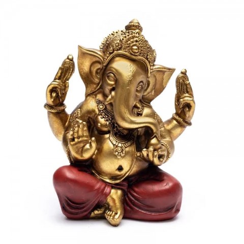 Ganesha statulėlė, aukso spalvos, 18cm