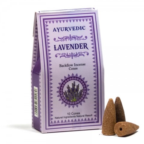 Ajūrvēdas atpakaļplūsmas vīraka konusi BackFlow Lavender, Ayurvedic, 30 g