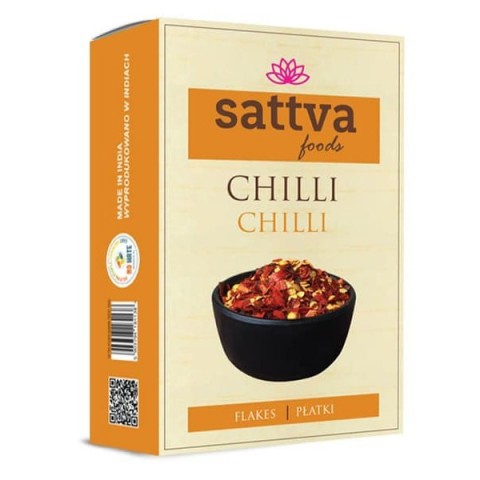 Džiovinti čili pipirų žiedlapiai, smulkinti, Sattva Foods, 100g