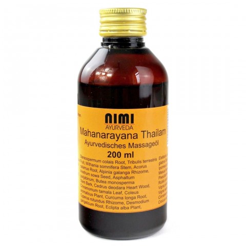Relaksējoša masāžas eļļa Mahanarayana Thailam, Nimi Ayurveda, 200 ml