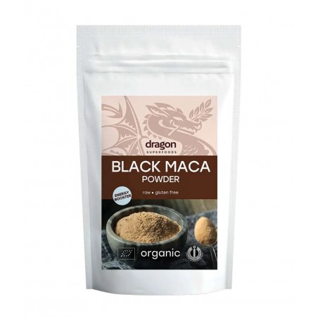 Melno Peru piparu pulveris Black Maca, Dragon Superfoods, 100g