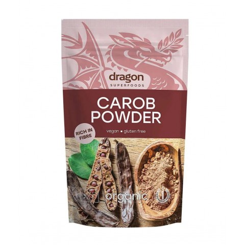 Ceratoniju pupiņu pulveris Carob, organisks, Dragon Superfoods, 200 g