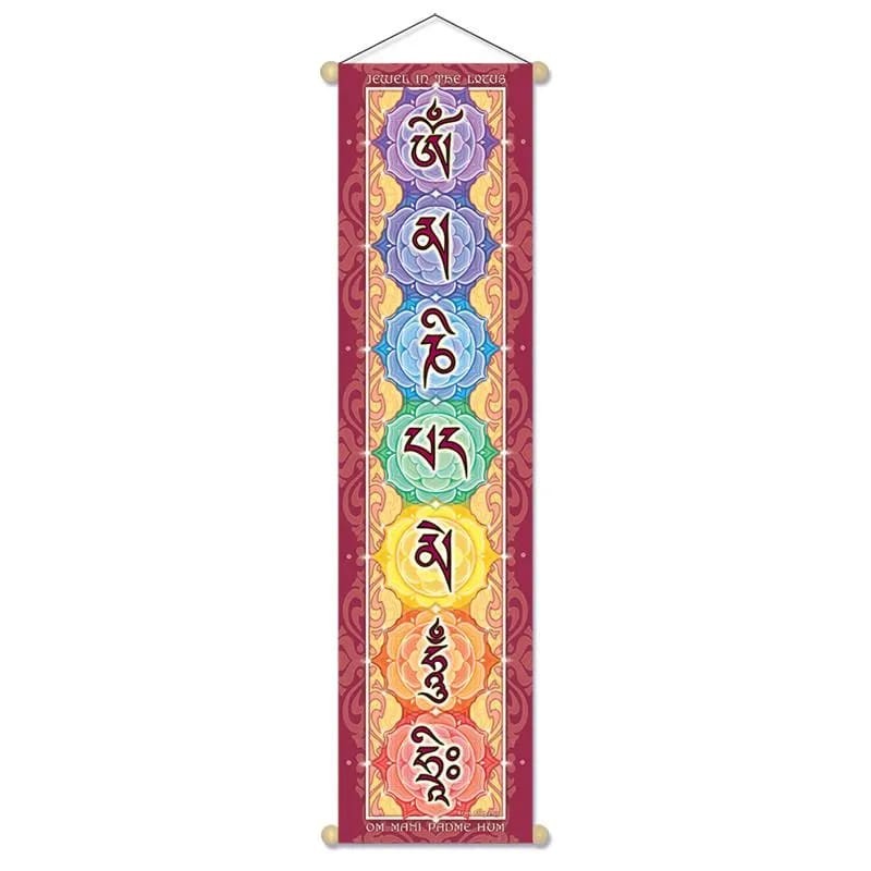 Mazs baneris-reklāmkarogs Mantra Om Mani Padme Hum Hri, 60 cm