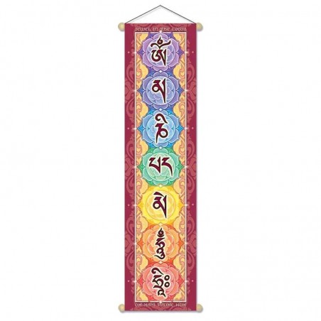 Mazs baneris-reklāmkarogs Mantra Om Mani Padme Hum Hri, 60 cm