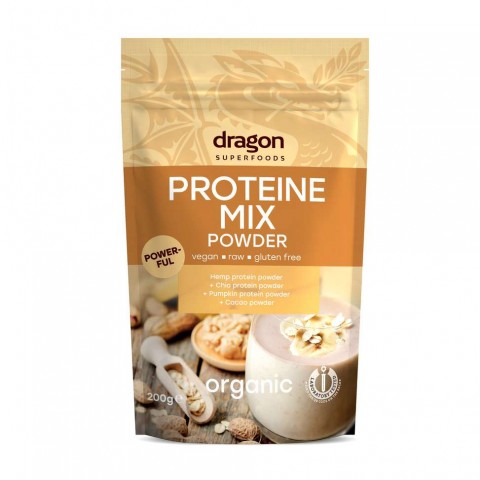 Augu proteīna pulveris Protein Mix, organisks, Dragon Superfoods, 200 g