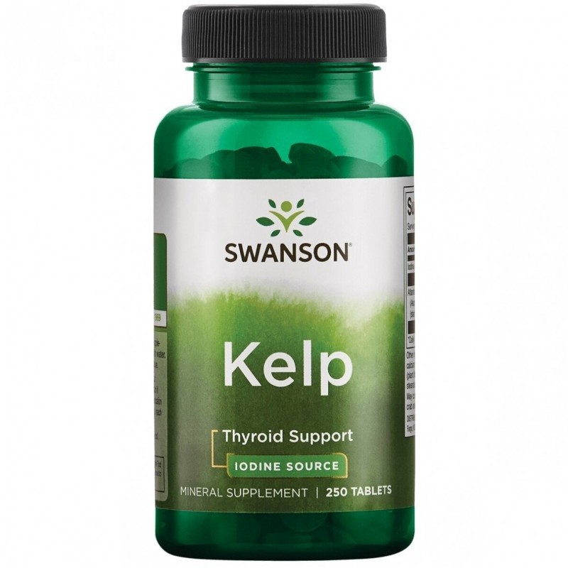 Brūnās jūraszāles Kelp, Swanson, 225 mg, 250 tabletes