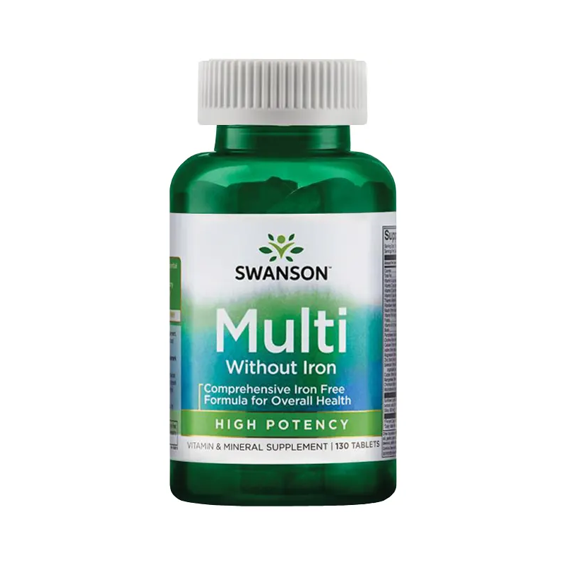 Super multivitamīnu un minerālvielu komplekss bez dzelzs, Swanson, 1500mg, 130 tabletes