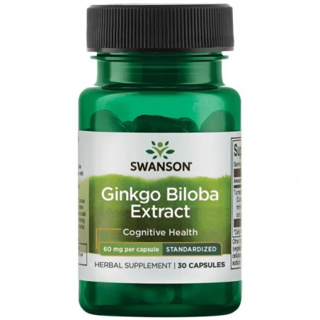 Ginkgo Biloba Extract, Swanson, 60mg, 30 capsules