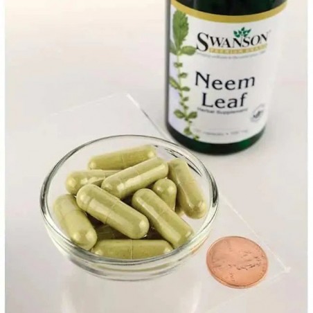 Indijas nīma lapas pulvera veidā Neem, Swanson, 500mg, 100 kapsulas